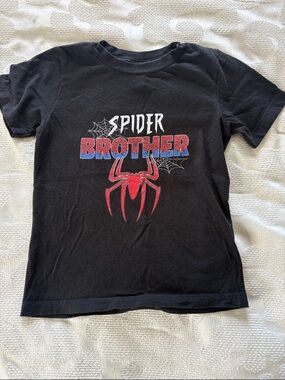 Kids Black "Spider Brother" Graphic Tee